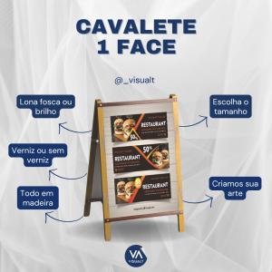 Cavalete em Lona - 1 Face Lona 440g Escolha suas medidas 4x0  Quadro de madeira 