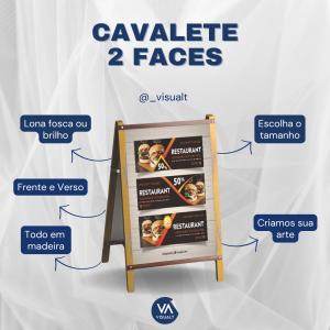Cavalete em Lona - 2 Faces Lona 440g Escolha suas medidas 4x4  Quadro de madeira 