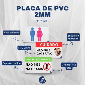 Placa de PVC - 2mm PVC 1mm Escolha suas medidas 4x0  Adesivo Vinil 